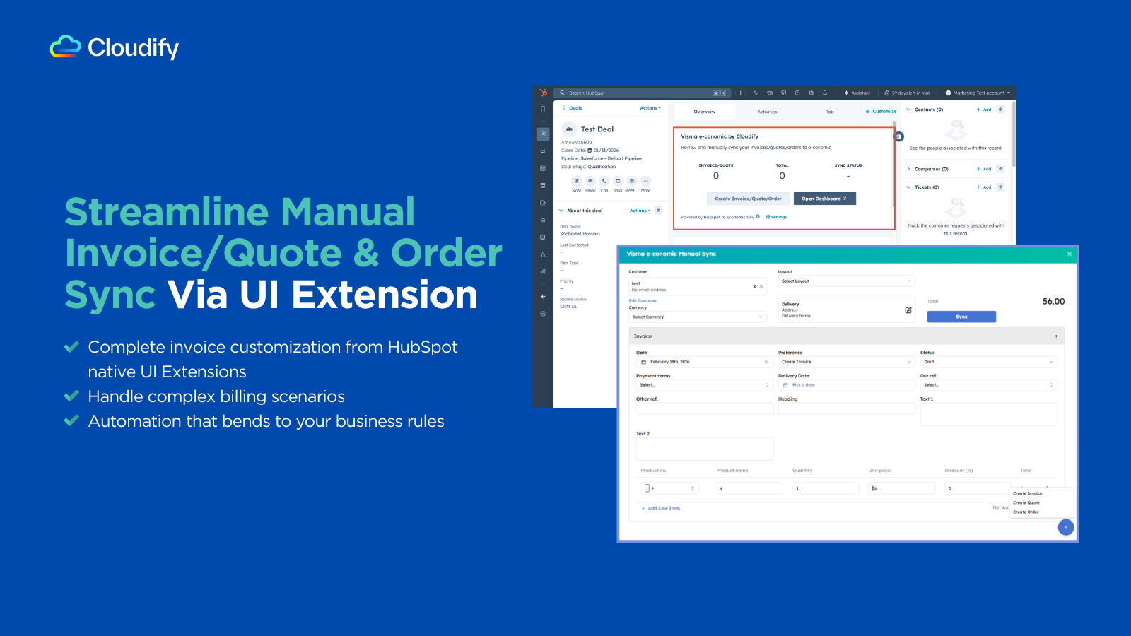 One-click invoice